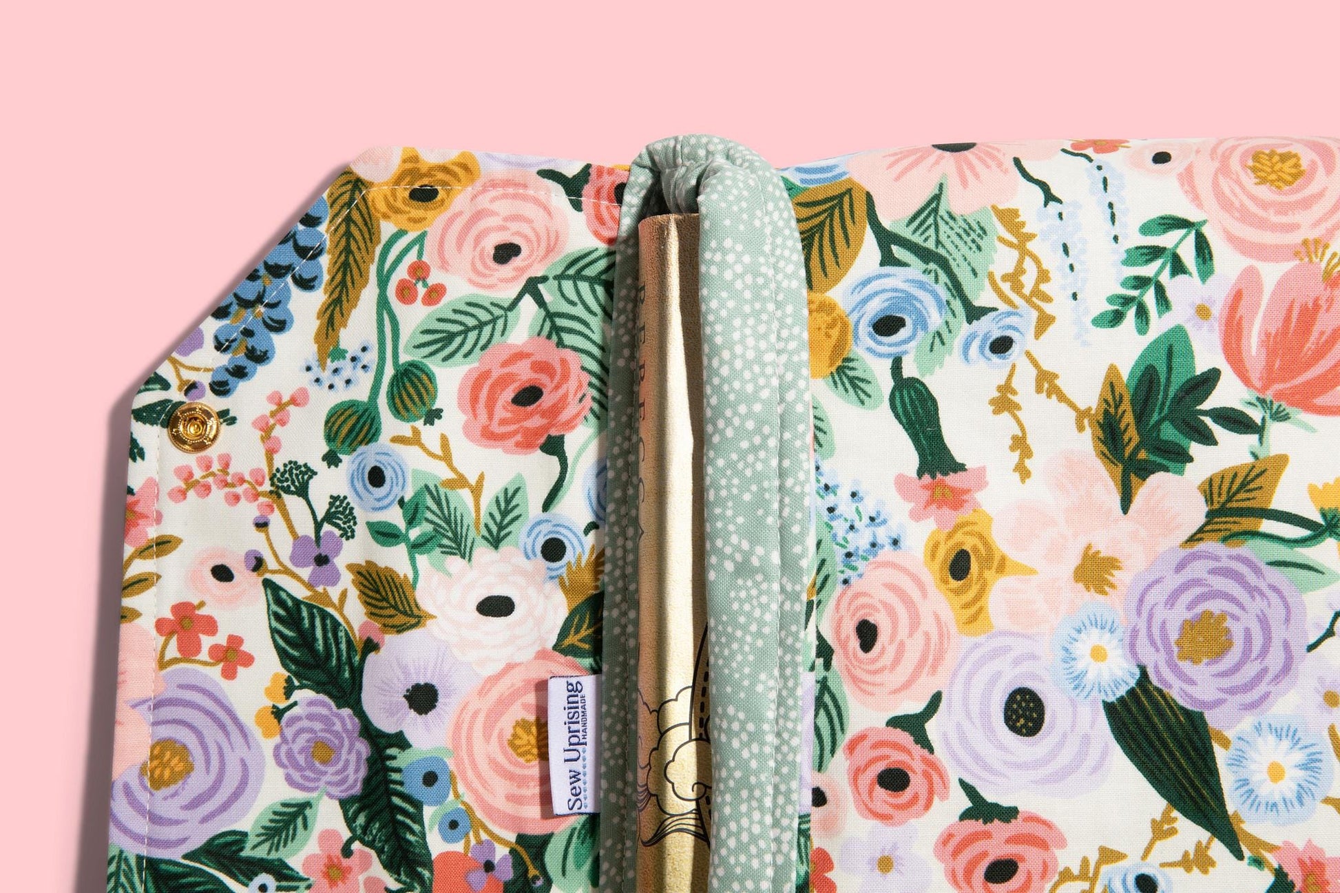 Envelope Book Sleeve with SNAP Closure Deluxe Book Sleeve Full Cover Kindle Booktok Rifle Paper Company garden party classic preppy - PASTEL