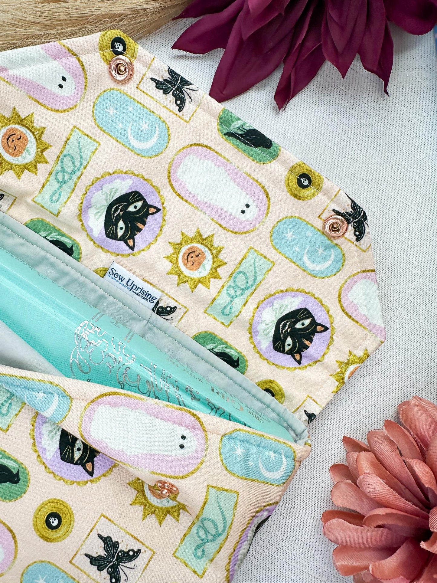 Framed Fright Fall Halloween padded protective book sleeve with secure snap closure for paperbacks hardcovers and e-readers like kindle