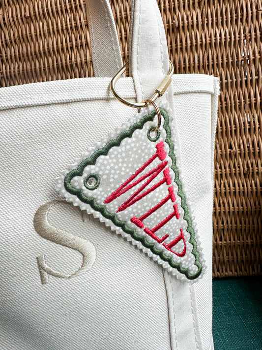Minnesota Hockey Embroidered Bag Tag, Wild Pennant Keychain, State of Hockey Bag Charm, MN Hockey Mom Gift, Hockey Fan Gift, coquette